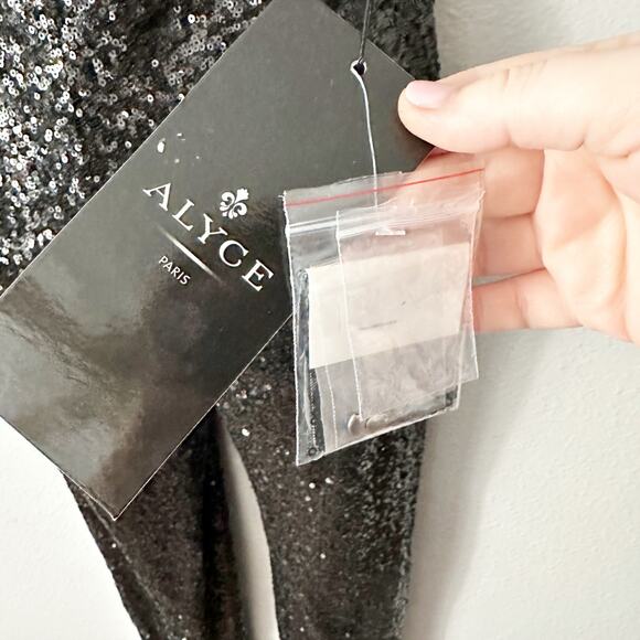 Alyce Paris Strapless Sequin Skinny Leg Jumpsuit women's US size 6 NEW with tags - Picture 6 of 14